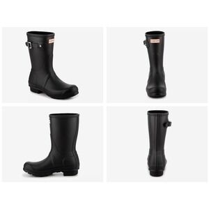Hunter Women's Original Short-O Matte Black Rain Boots Size 6 US Rubber‎